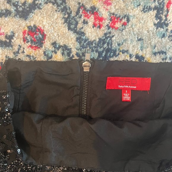 Black Mini Skirt - Saks, Sz 2 - Picture 2 of 2